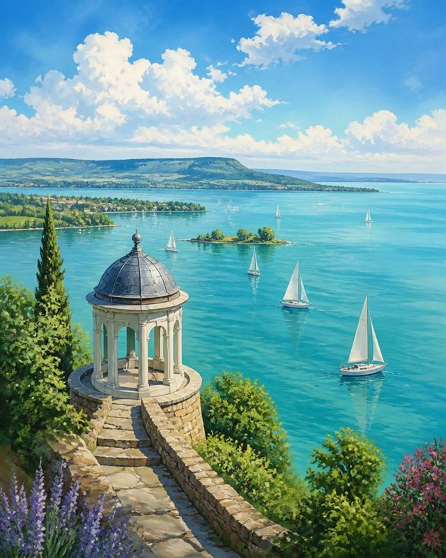 Lake Balaton card art